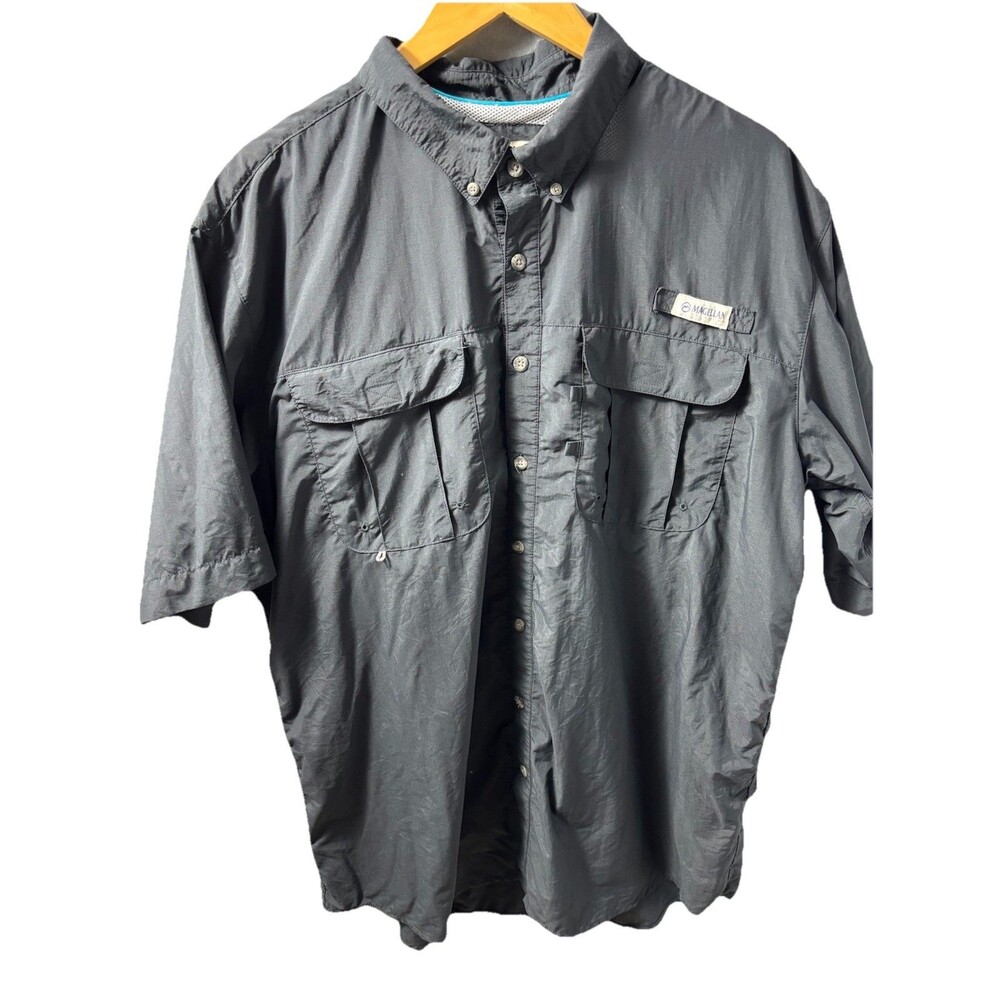 Magellan Gear Fish Shirt Relaxed Fit For Size XLT Short Sleeve Black Tall
